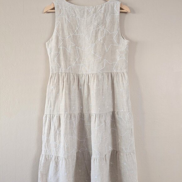 Daniel & Mayer 100% linen dress with embroidered stars (S) (Made in‎ Italy) - Picture 8 of 12